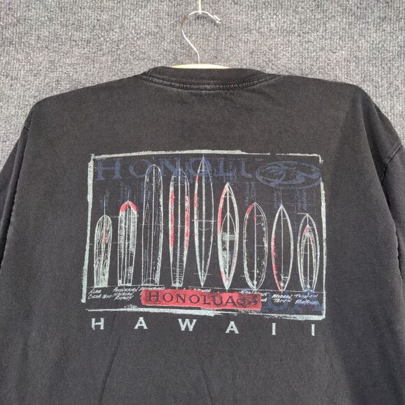 Honolua Men's Hawaii Surfboard Graphic T-Shirt Black Small Long Sleeve - Picture 8 of 13